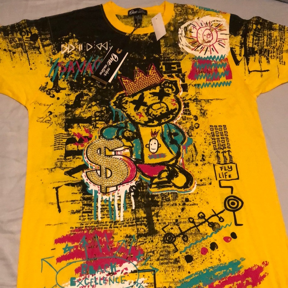 One color nation yellow designer shirt